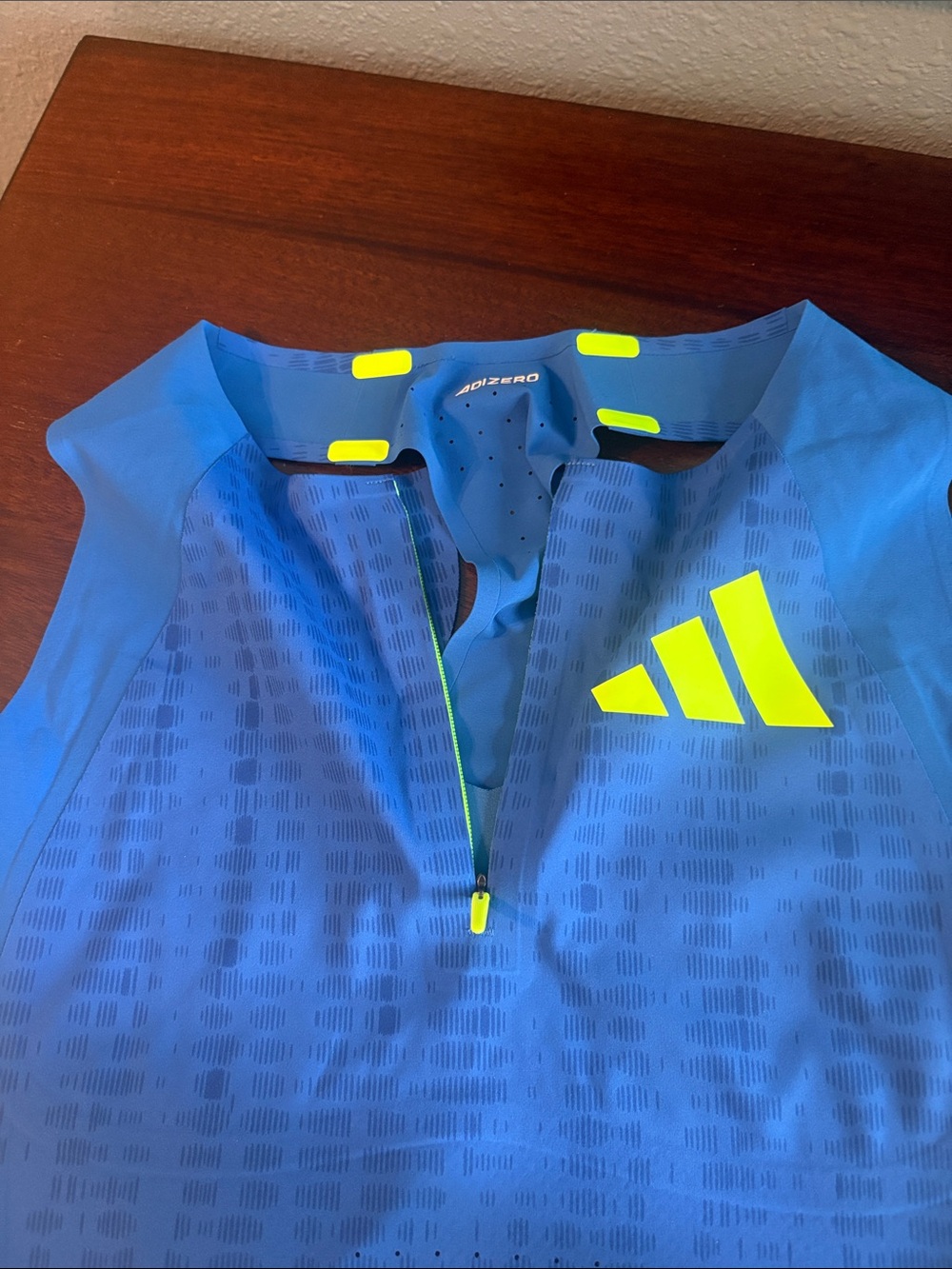 Adidas Blue & Neon Athletic Running Crop Top - Picture 7 of 12